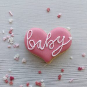 Baby Shower Biscuits Heart
