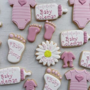 baby shower pink designs biscuits